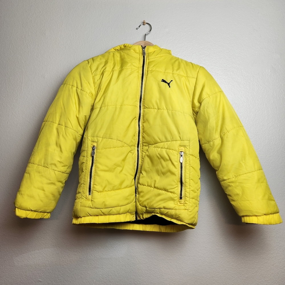 Puma Kids Yellow Puffy Jacket - Picture 1 of 10